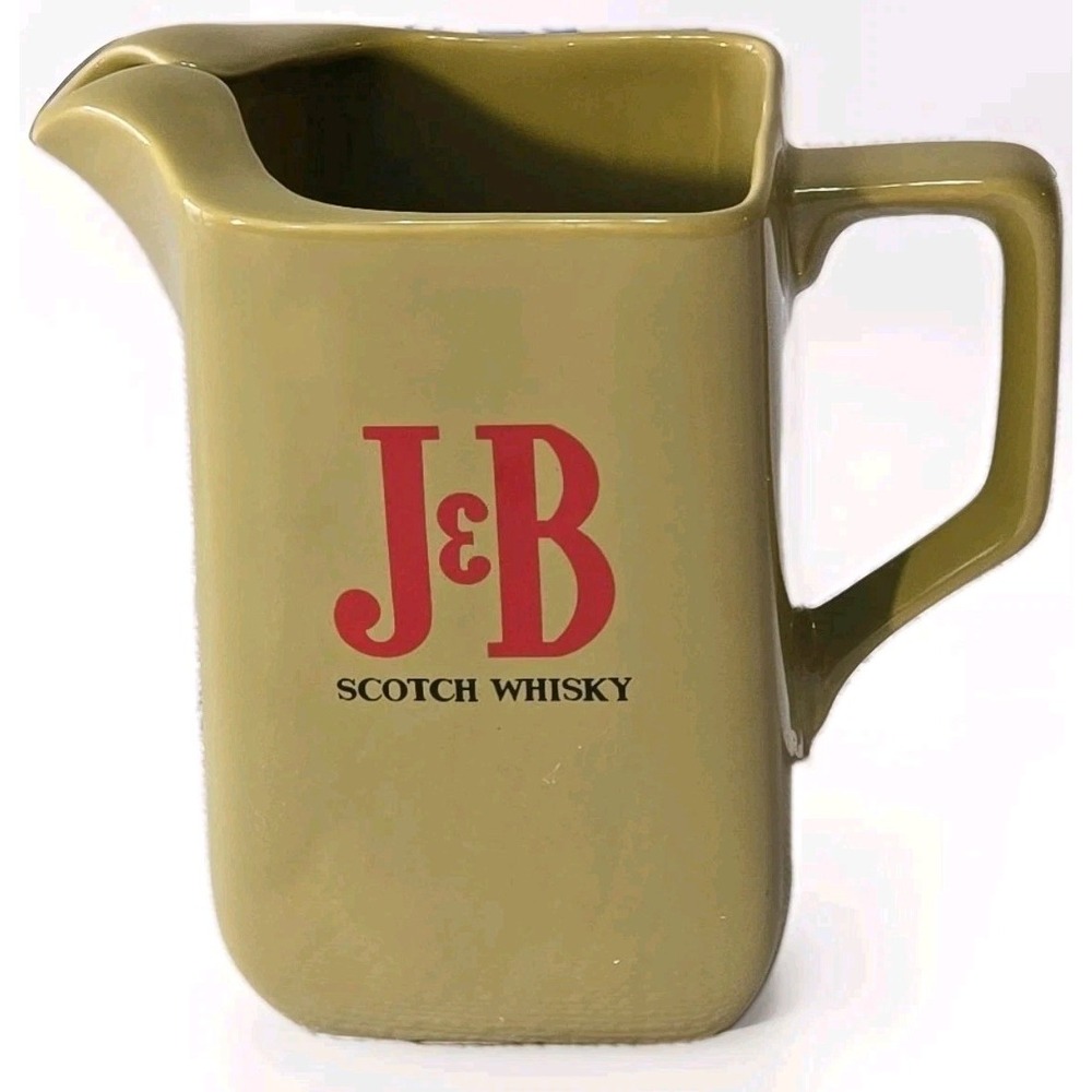 Vtg J&B Scotch Whiskey Pitcher Wade England Ceramic Barware Pitcher Jug Mancave